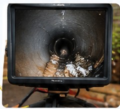 Inside drain CCTV view